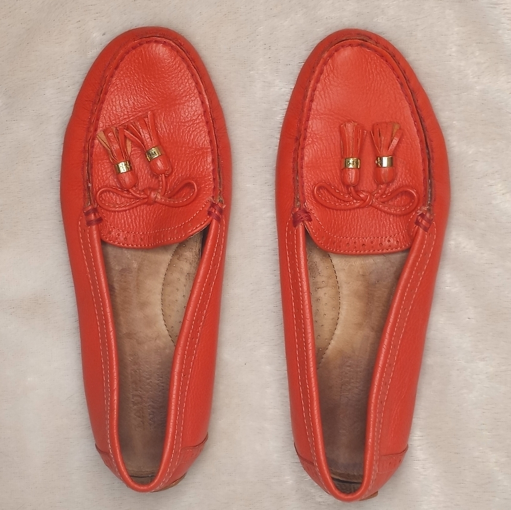 Lauren Ralph Lauren Leather Preppy Coral Cassady Tassled Classic Driving Shoe 9